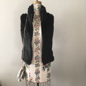 Black fur vest